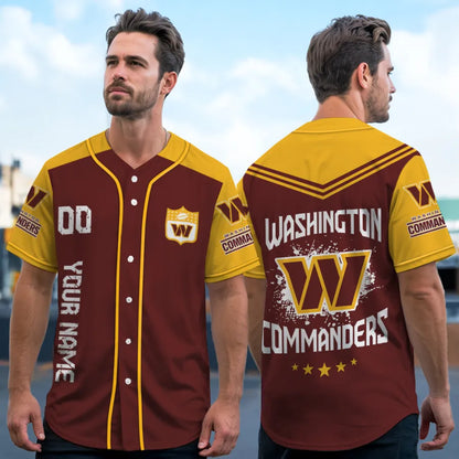 LIMITED EDITION - NEW CUSTOMIZED NFL12 WTC WASHINGTON COMMANDERS BASEBALL JERSEY