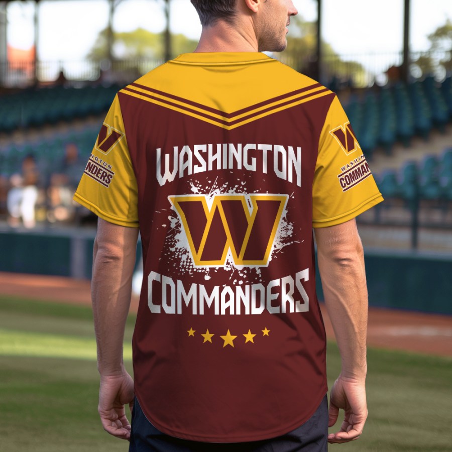 LIMITED EDITION - NEW CUSTOMIZED NFL12 WTC WASHINGTON COMMANDERS BASEBALL JERSEY