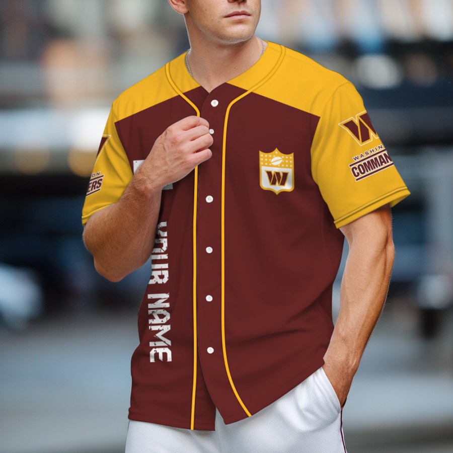 LIMITED EDITION - NEW CUSTOMIZED NFL12 WTC WASHINGTON COMMANDERS BASEBALL JERSEY