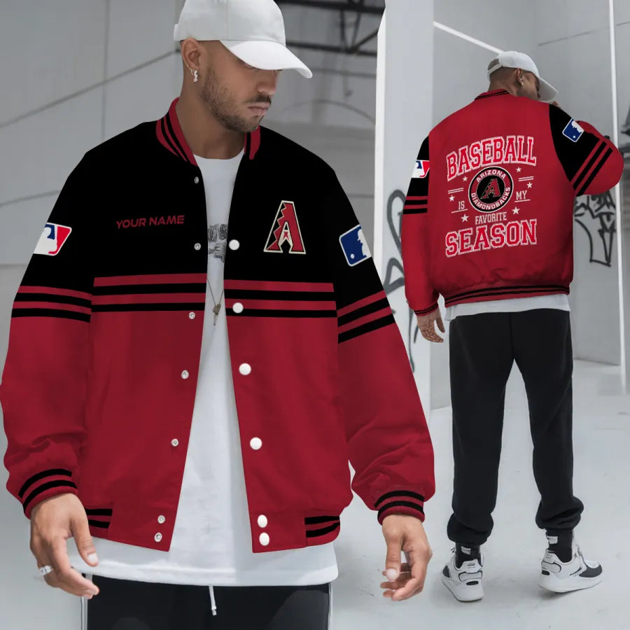 LIMITED EDITION - NEW CUSTOMIZED MLB07 ADS ARIZONA DIAMONDBACKS BASEBALL JACKET, SATIN VARSITY JACKET