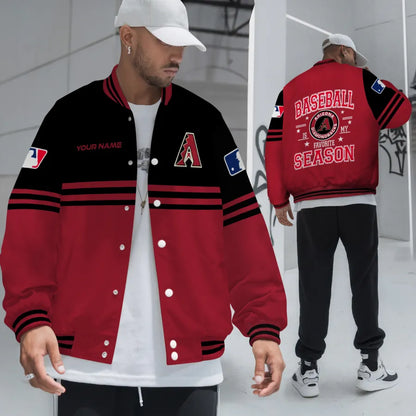 LIMITED EDITION - NEW CUSTOMIZED MLB07 ADS ARIZONA DIAMONDBACKS BASEBALL JACKET, SATIN VARSITY JACKET