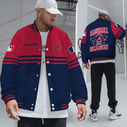 LIMITED EDITION - NEW CUSTOMIZED MLB09 ABS ATLANTA BRAVES BASEBALL JACKET, SATIN VARSITY JACKET