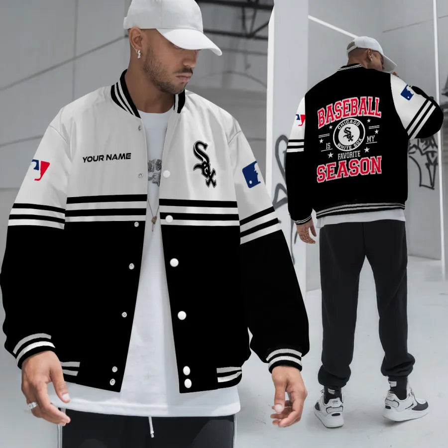 LIMITED EDITION - NEW CUSTOMIZED MLB26 CWS CHICAGO WHITE SOX BASEBALL JACKET, SATIN VARSITY JACKET