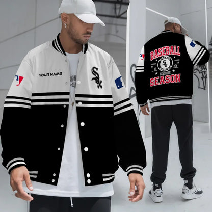 LIMITED EDITION - NEW CUSTOMIZED MLB26 CWS CHICAGO WHITE SOX BASEBALL JACKET, SATIN VARSITY JACKET