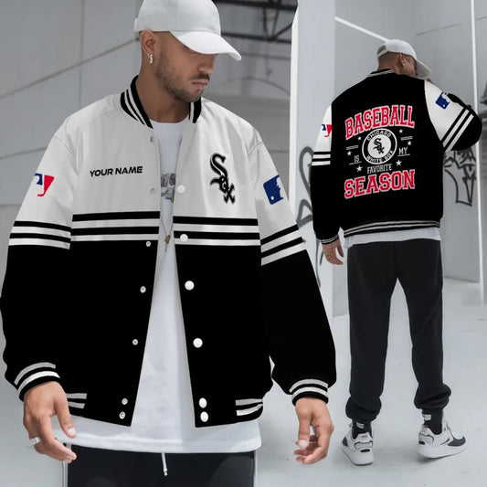 LIMITED EDITION - NEW CUSTOMIZED MLB26 CWS CHICAGO WHITE SOX BASEBALL JACKET, SATIN VARSITY JACKET