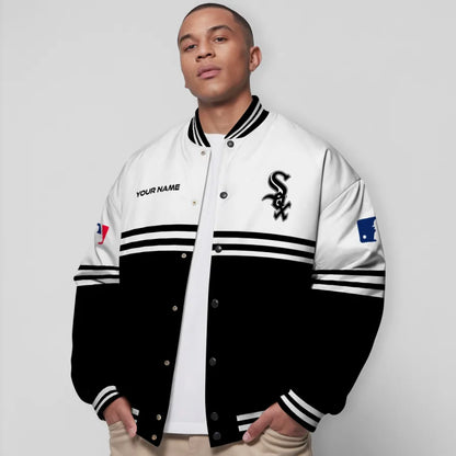 LIMITED EDITION - NEW CUSTOMIZED MLB26 CWS CHICAGO WHITE SOX BASEBALL JACKET, SATIN VARSITY JACKET