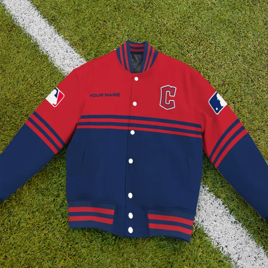 LIMITED EDITION - NEW CUSTOMIZED MLB13 CGS CLEVELAND GUARDIANS BASEBALL JACKET, SATIN VARSITY JACKET