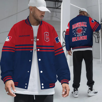 LIMITED EDITION - NEW CUSTOMIZED MLB13 CGS CLEVELAND GUARDIANS BASEBALL JACKET, SATIN VARSITY JACKET