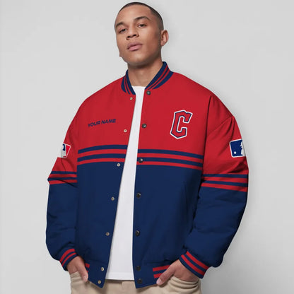 LIMITED EDITION - NEW CUSTOMIZED MLB13 CGS CLEVELAND GUARDIANS BASEBALL JACKET, SATIN VARSITY JACKET