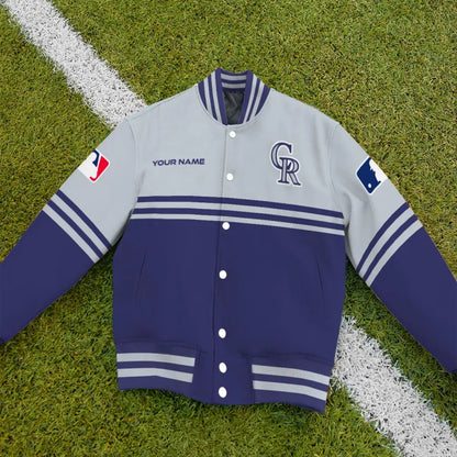 LIMITED EDITION - NEW CUSTOMIZED MLB30 COR COLORADO ROCKIES BASEBALL JACKET, SATIN VARSITY JACKET