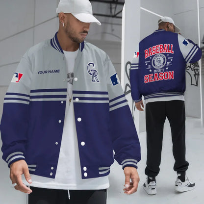 LIMITED EDITION - NEW CUSTOMIZED MLB30 COR COLORADO ROCKIES BASEBALL JACKET, SATIN VARSITY JACKET