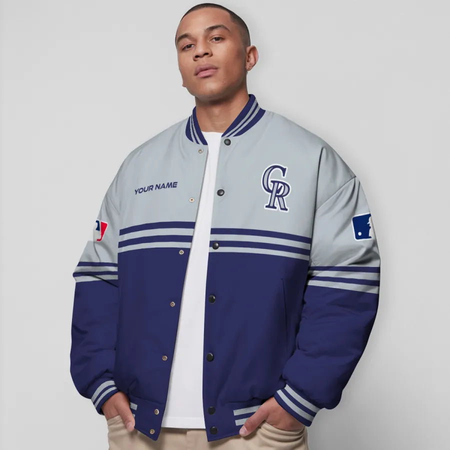 LIMITED EDITION - NEW CUSTOMIZED MLB30 COR COLORADO ROCKIES BASEBALL JACKET, SATIN VARSITY JACKET
