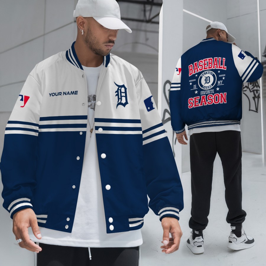LIMITED EDITION - NEW CUSTOMIZED MLB16 DTS DETROIT TIGERS BASEBALL JACKET, SATIN VARSITY JACKET