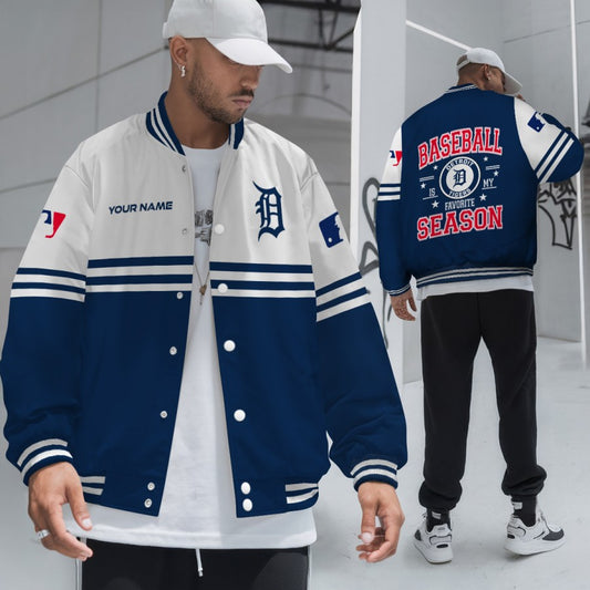 LIMITED EDITION - NEW CUSTOMIZED MLB16 DTS DETROIT TIGERS BASEBALL JACKET, SATIN VARSITY JACKET