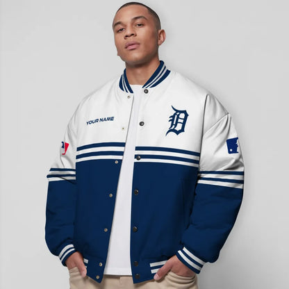 LIMITED EDITION - NEW CUSTOMIZED MLB16 DTS DETROIT TIGERS BASEBALL JACKET, SATIN VARSITY JACKET