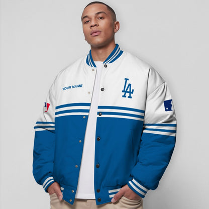 LIMITED EDITION - NEW CUSTOMIZED MLB02 LAD LOS ANGELES DODGERS BASEBALL JACKET, SATIN VARSITY JACKET