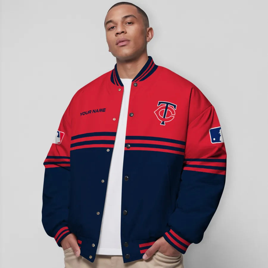 LIMITED EDITION - NEW CUSTOMIZED MLB22 MTS MINNESOTA TWINS BASEBALL JACKET, SATIN VARSITY JACKET