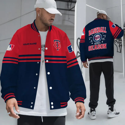 LIMITED EDITION - NEW CUSTOMIZED MLB22 MTS MINNESOTA TWINS BASEBALL JACKET, SATIN VARSITY JACKET