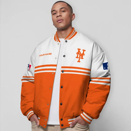 LIMITED EDITION - NEW CUSTOMIZED MLB17 NYM NEW YORK METS BASEBALL JACKET, SATIN VARSITY JACKET