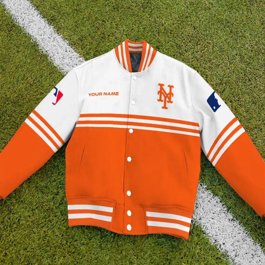 LIMITED EDITION - NEW CUSTOMIZED MLB17 NYM NEW YORK METS BASEBALL JACKET, SATIN VARSITY JACKET