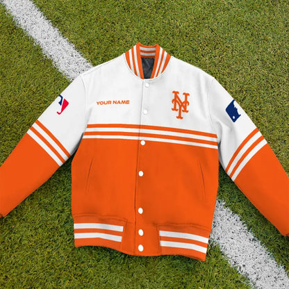 LIMITED EDITION - NEW CUSTOMIZED MLB17 NYM NEW YORK METS BASEBALL JACKET, SATIN VARSITY JACKET