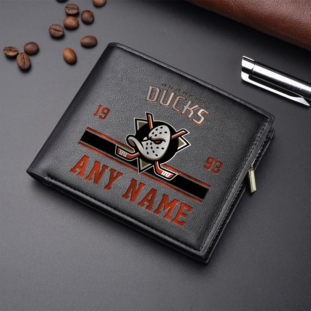 LIMITED EDITION - NEW CUSTOMIZED NHL09 AHD ANAHEIM DUCKS LEATHER WALLET