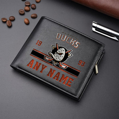 LIMITED EDITION - NEW CUSTOMIZED NHL09 AHD ANAHEIM DUCKS LEATHER WALLET