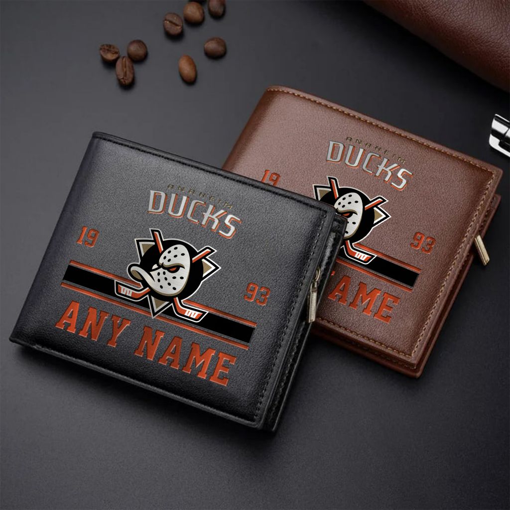 LIMITED EDITION - NEW CUSTOMIZED NHL09 AHD ANAHEIM DUCKS LEATHER WALLET