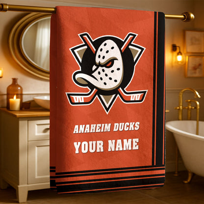 LIMITED EDITION - NEW CUSTOMIZED NHL09 AHD ANAHEIM DUCKS BEACH & BATH TOWEL