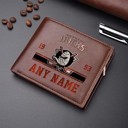 LIMITED EDITION - NEW CUSTOMIZED NHL09 AHD ANAHEIM DUCKS LEATHER WALLET