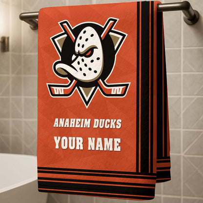 LIMITED EDITION - NEW CUSTOMIZED NHL09 AHD ANAHEIM DUCKS BEACH & BATH TOWEL