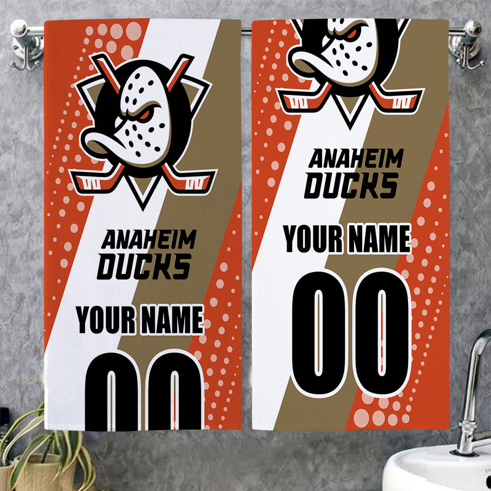 LIMITED EDITION - NEW CUSTOMIZED NHL09 AHD ANAHEIM DUCKS BEACH & BATH TOWEL