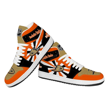 LIMITED EDITION - NEW CUSTOMIZED NHL09 AH DUCKS AIR JORDAN SNEAKERS