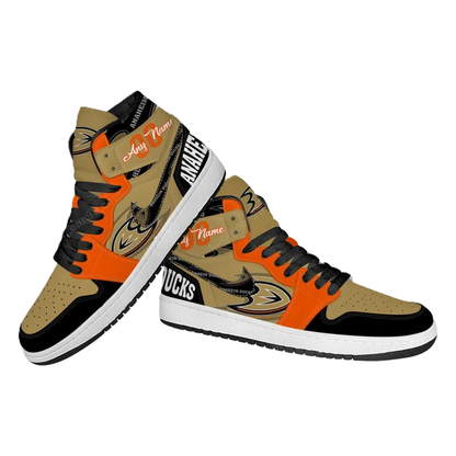 LIMITED EDITION - NEW CUSTOMIZED NHL09 AH DUCKS AIR JORDAN SNEAKERS
