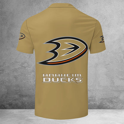 LIMITED EDITION - NEW CUSTOMIZED NHL09 AHD ANAHEIM DUCKS ZIP POLO SHIRT
