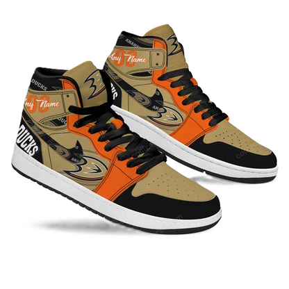 LIMITED EDITION - NEW CUSTOMIZED NHL09 AH DUCKS AIR JORDAN SNEAKERS