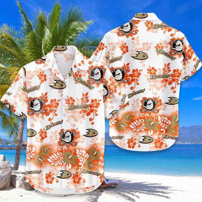 LIMITED EDITION - NEW CUSTOMIZED NHL09 AHD ANAHEIM DUCKS UNISEX HAWAIIAN SHIRT & SHORTS SET