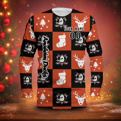 LIMITED EDITION - NEW CUSTOMIZED NHL09 AHD ANAHEIM DUCKS LONG SLEEVED T-SHIRT