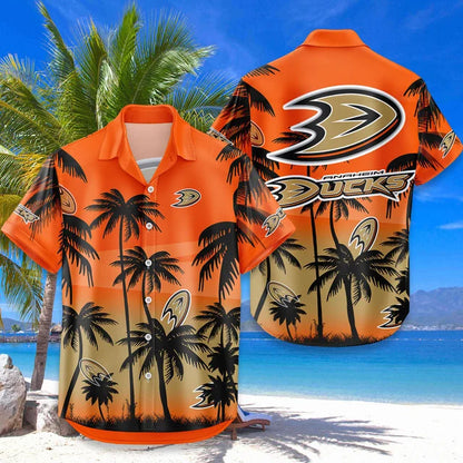 LIMITED EDITION - NEW CUSTOMIZED NHL09 AHD ANAHEIM DUCKS UNISEX HAWAIIAN SHIRT & SHORTS SET