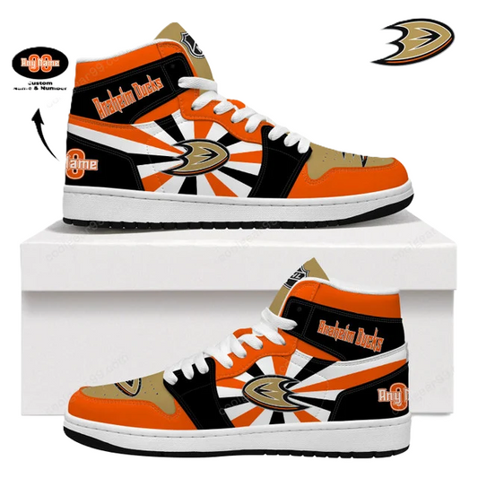 LIMITED EDITION - NEW CUSTOMIZED NHL09 AH DUCKS AIR JORDAN SNEAKERS