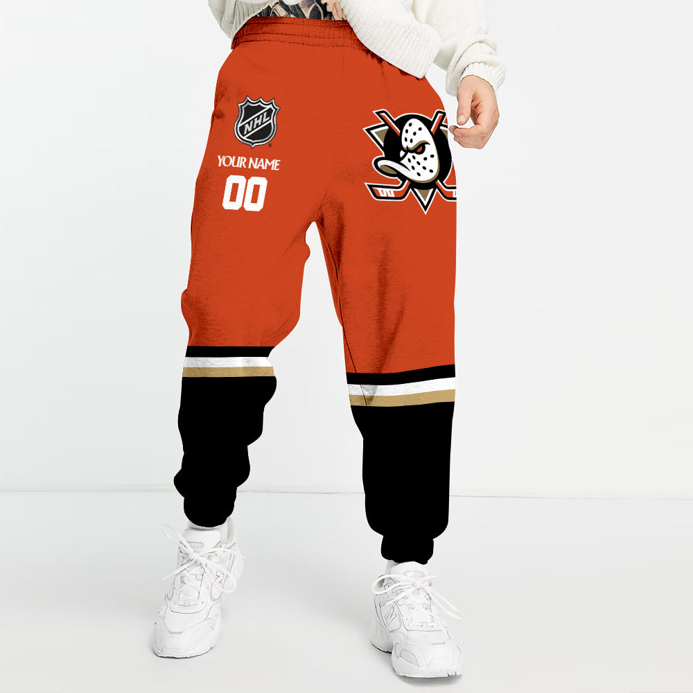 LIMITED EDITION - NEW CUSTOMIZED NHL09 AHD ANAHEIM DUCKS COMBO HOODIE & LONGPANTS