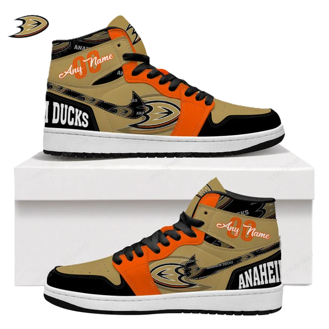 LIMITED EDITION - NEW CUSTOMIZED NHL09 AH DUCKS AIR JORDAN SNEAKERS