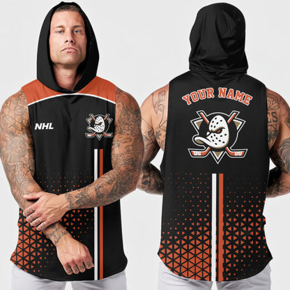 LIMITED EDITION - NEW CUSTOMIZED NHL09 AHD ANAHEIM DUCKS HOODED TANK TOP