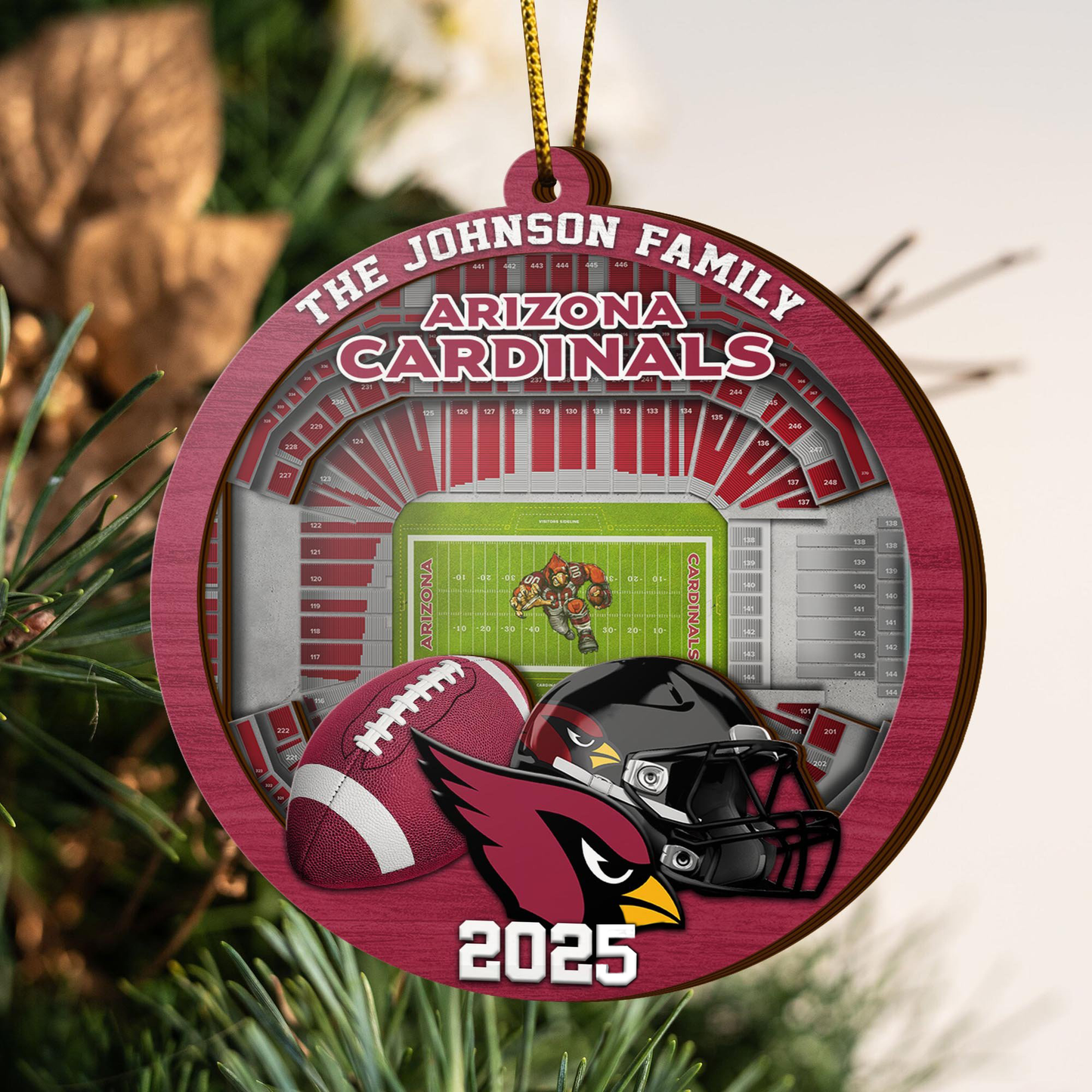 LIMITED EDITION - NEW CUSTOMIZED NFL20 ARC ARIZONA CARDINALS ORNAMENT