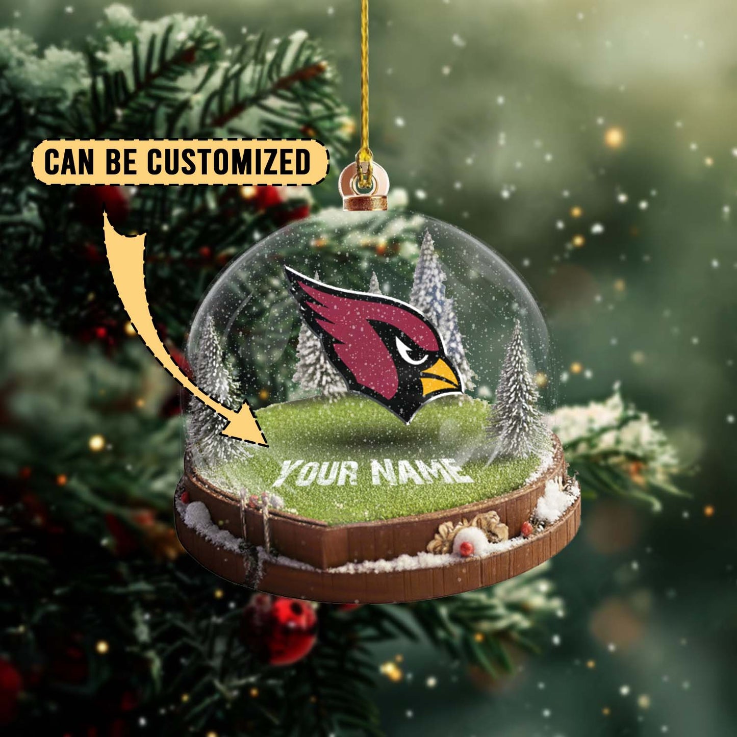 LIMITED EDITION - NEW CUSTOMIZED NFL20 ARC ARIZONA CARDINALS ACRYLIC ORNAMENT