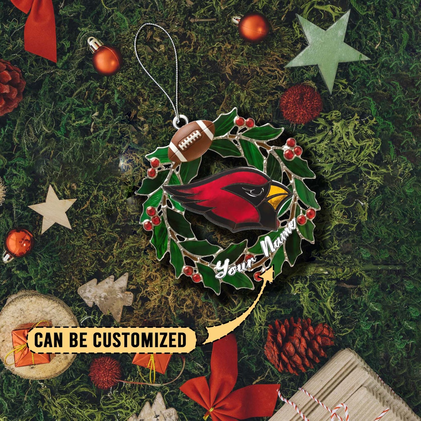 LIMITED EDITION - NEW CUSTOMIZED NFL20 ARC ARIZONA CARDINALS ACRYLIC ORNAMENT