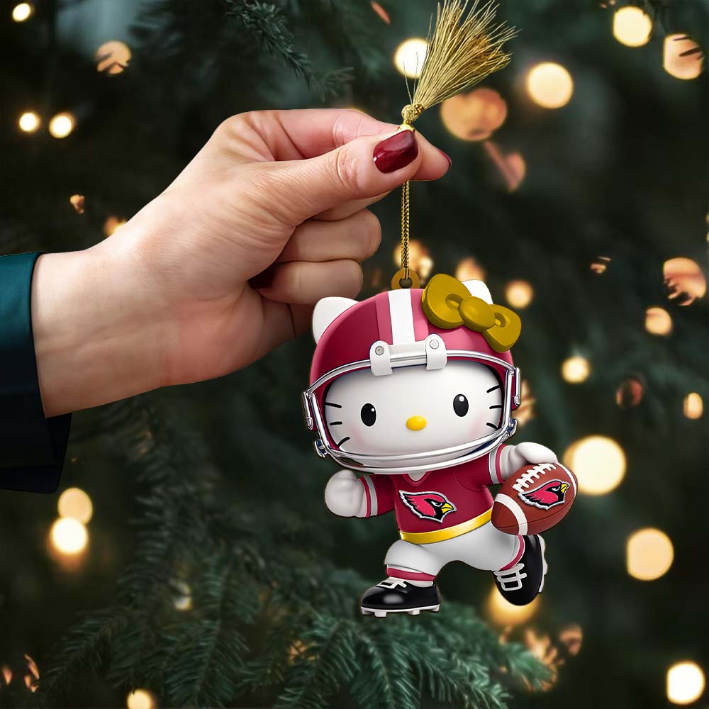 LIMITED EDITION - NEW CUSTOMIZED NFL20 ARC ARIZONA CARDINALS HELLO KITTY ACRYLIC ORNAMENT
