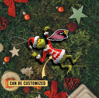 LIMITED EDITION - NEW CUSTOMIZED NFL20 ARC ARIZONA CARDINALS THE GRINCH ACRYLIC ORNAMENT