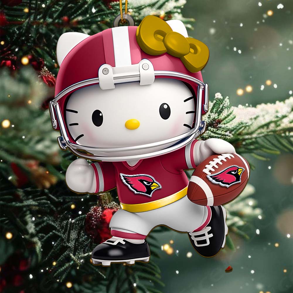 LIMITED EDITION - NEW CUSTOMIZED NFL20 ARC ARIZONA CARDINALS HELLO KITTY ACRYLIC ORNAMENT
