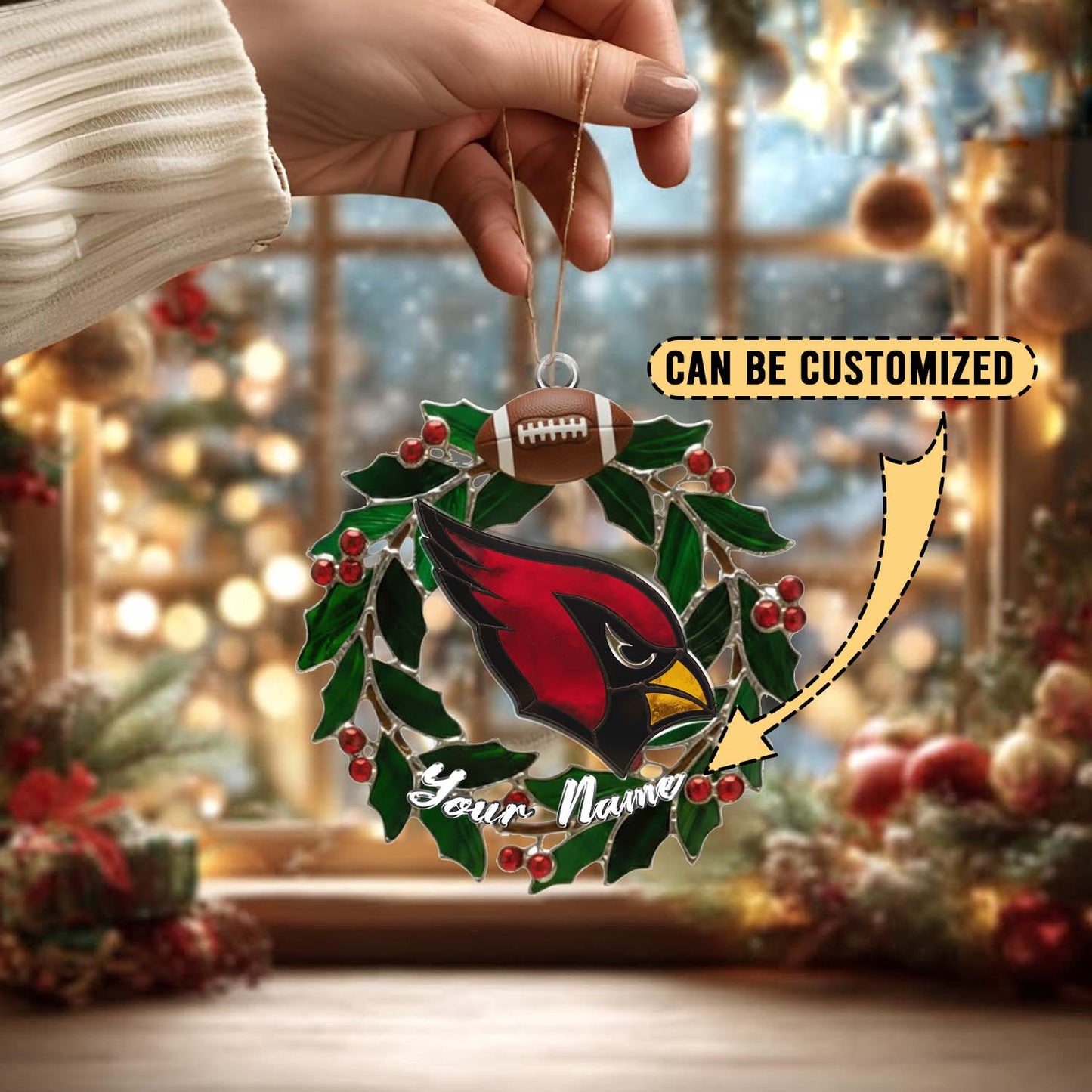 LIMITED EDITION - NEW CUSTOMIZED NFL20 ARC ARIZONA CARDINALS ACRYLIC ORNAMENT